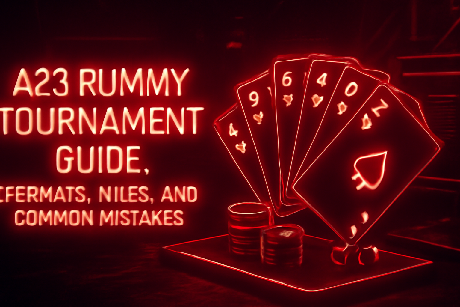 Informative scene depicting strategies for playing A23 Rummy.