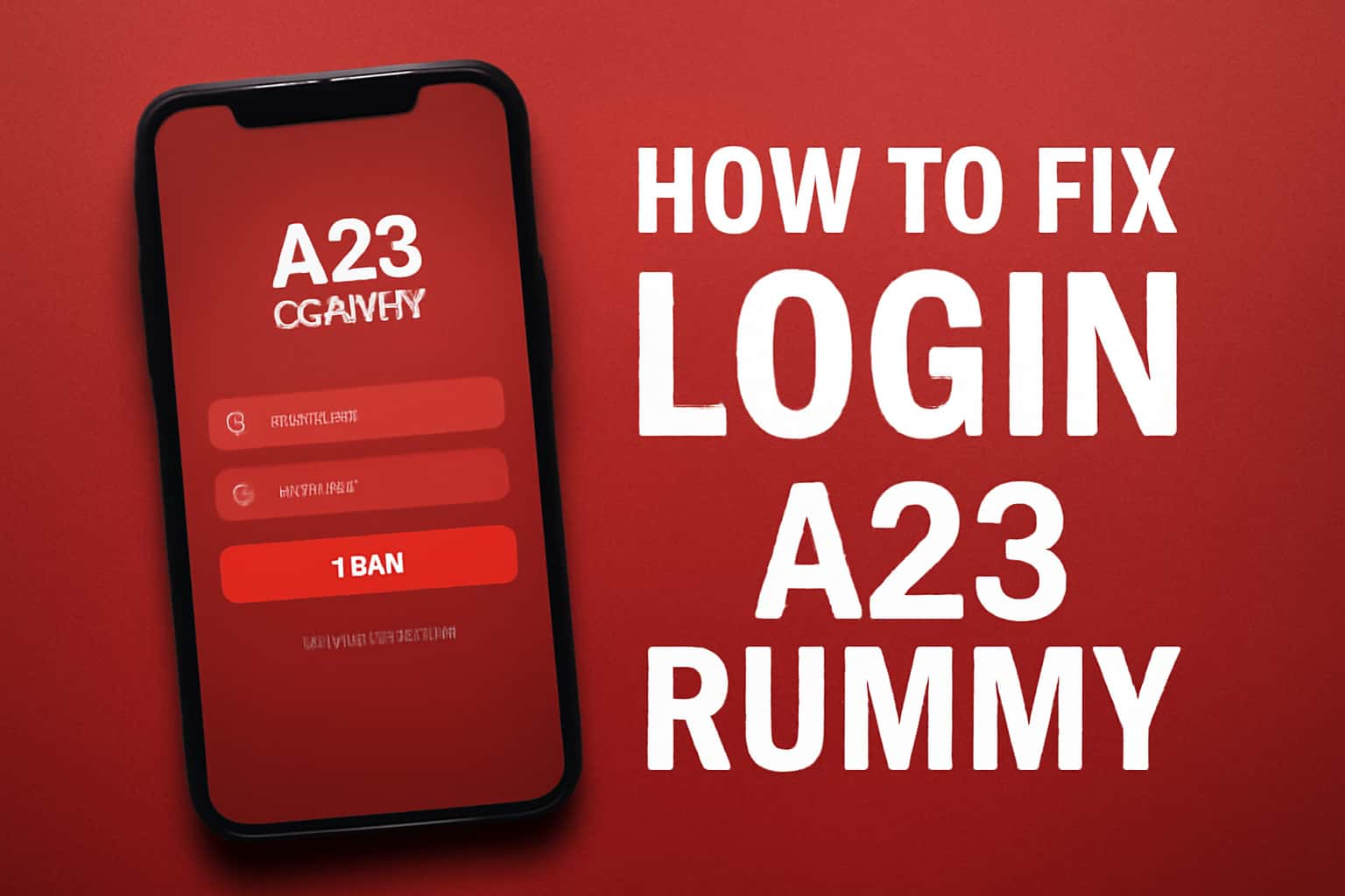 An informative scene illustrating troubleshooting steps for A23 Rummy login issues.