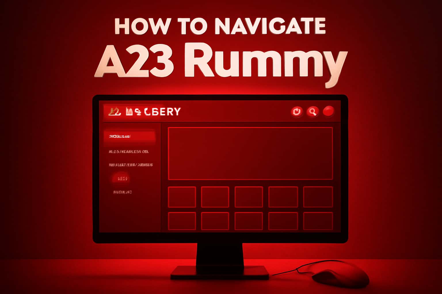 A visual representation of A23 Rummy platform navigation guidance.