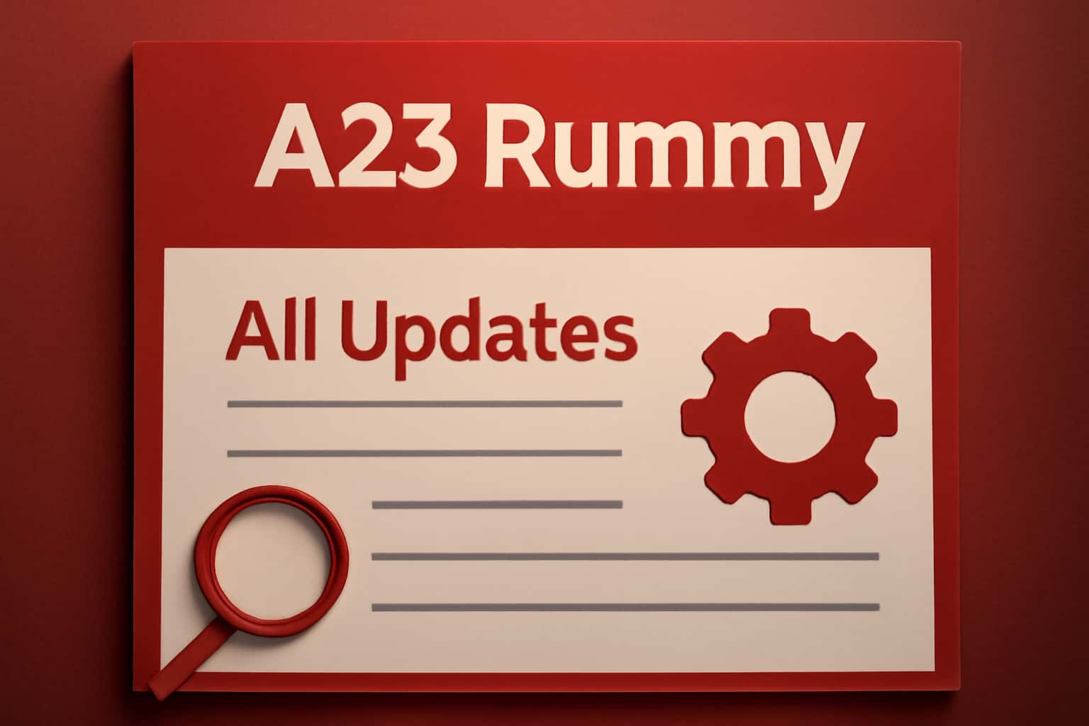 An informative visual representation of A23 Rummy Updates with a focus on app features.