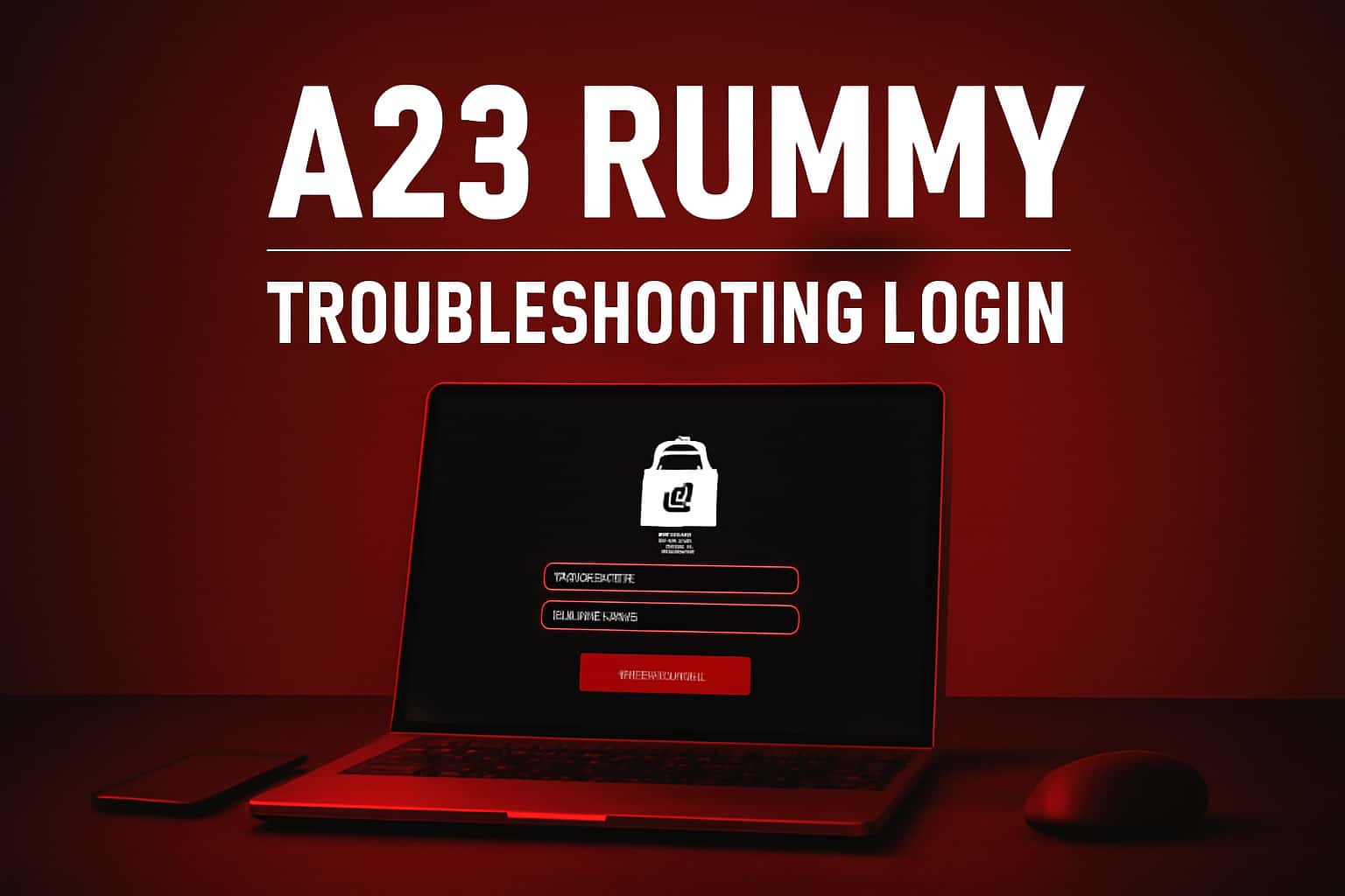 Visual representation of troubleshooting login issues for A23 Rummy.